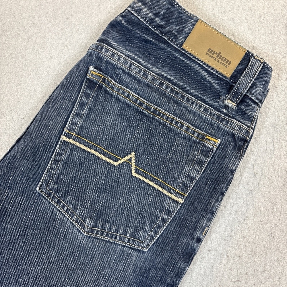 Urban Pipeline Jeans Boys 16 Blue Straight Leg Boot Cut Adjustable Waist